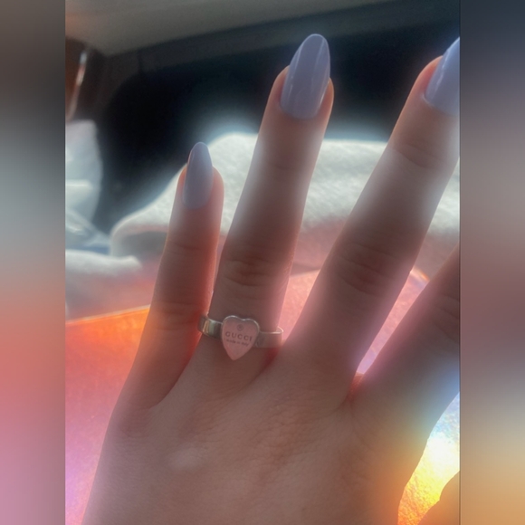 Sterling Silver Gucci Heart Ring - Picture 2 of 4